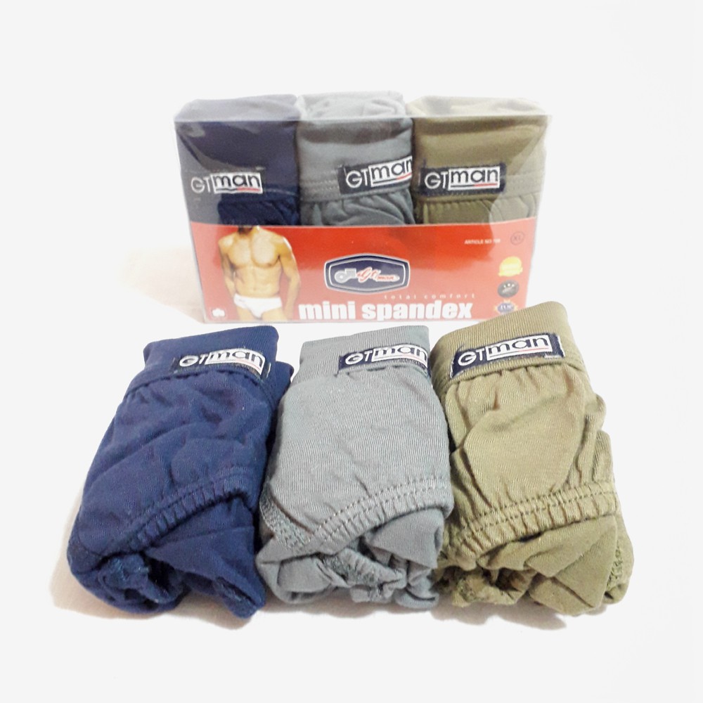 [3 pcs] Celana Dalam Pria Gtman Mini Spandex / 1 Box CD Brief