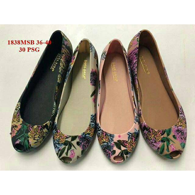 Jelly shoes motif bunga