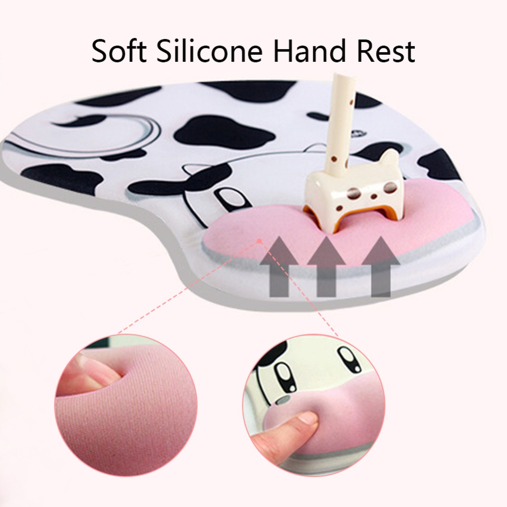 Cartoon Colorful Cat Bee Elephant Pattern Silicone Non-slip Comfortable Durable Office School Mouse Pad