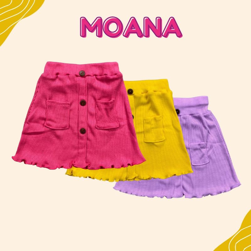 2-4TH ROK ANAK MOANA ROK ANAK PEREMPUAN ROK SPAN ANAK RIB KNIT ALLSIZE