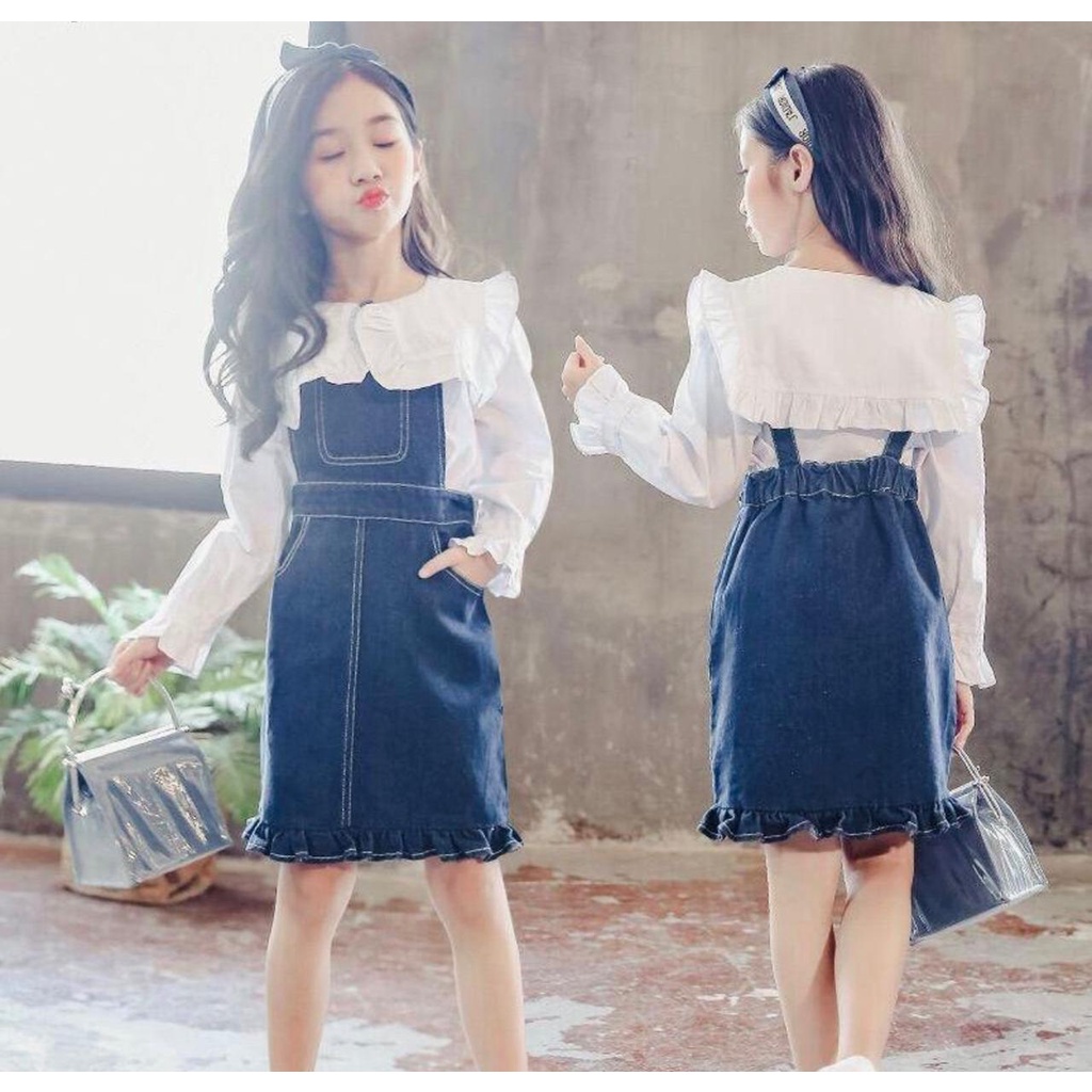 INV - SETELAN OVERALL MISSY / DARK BLUE / SOFTBLUE