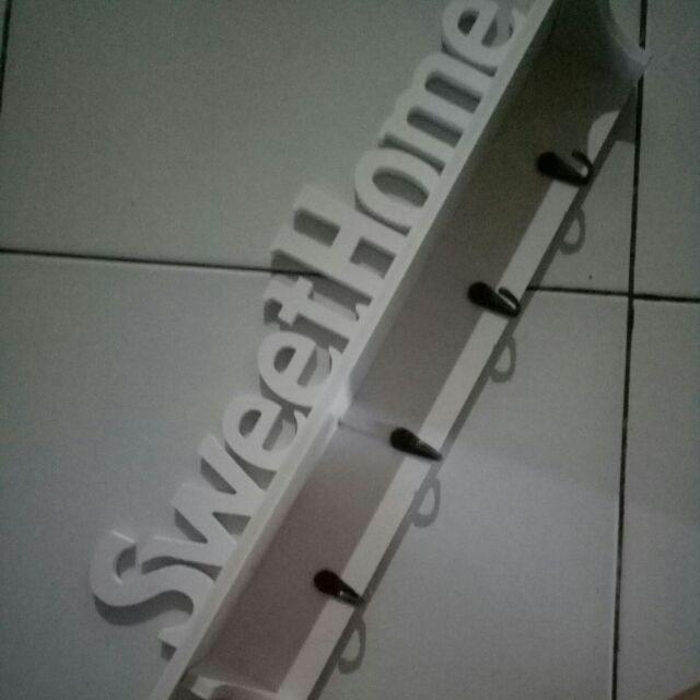[cod] Sweethome Rak\gantungan Dinding Vintage (dengan 4buah Hook Gantungan )