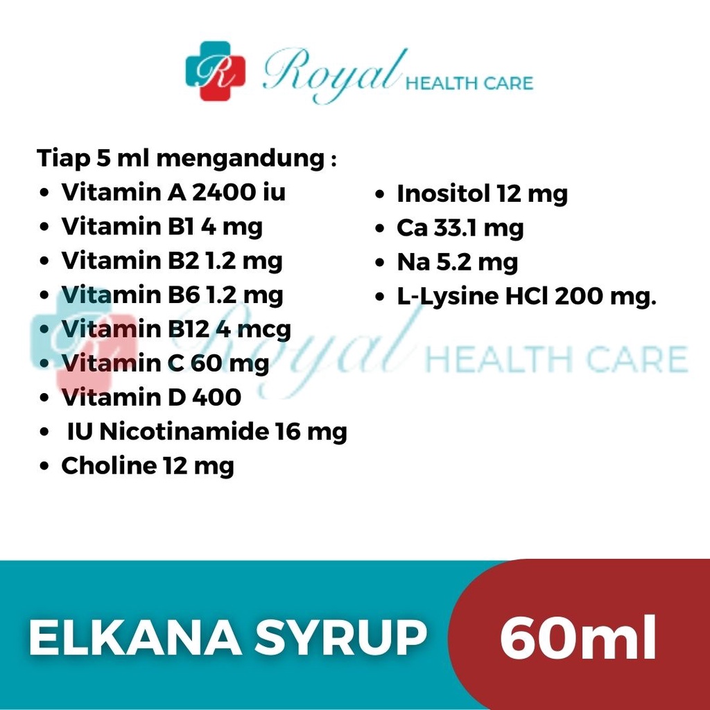 ELKANA SYRUP 60ML Membantu Memenuhi Vitamin dan Mineral