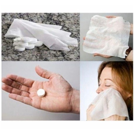 Tissue Handuk Mini Permen Travelling Liburan Kompres Towel Portable Tisu Wajah