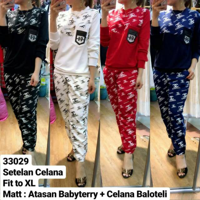 Setelan wanita Import Stelan pnj chanel sk 33029