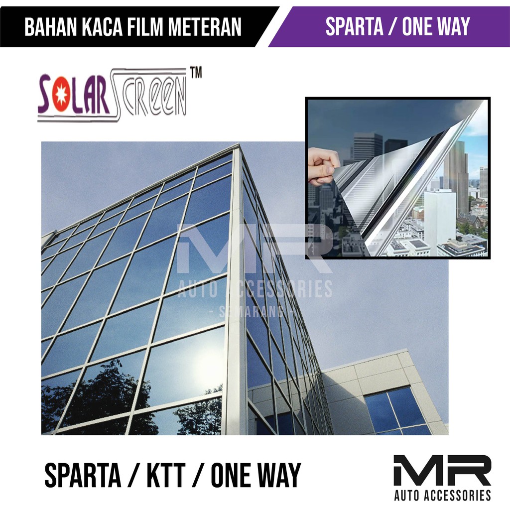 Kaca Film Sparta / One Way Silver / KTT Premium Solar Screen USA Mobil / Gedung/ Rumah Meteran