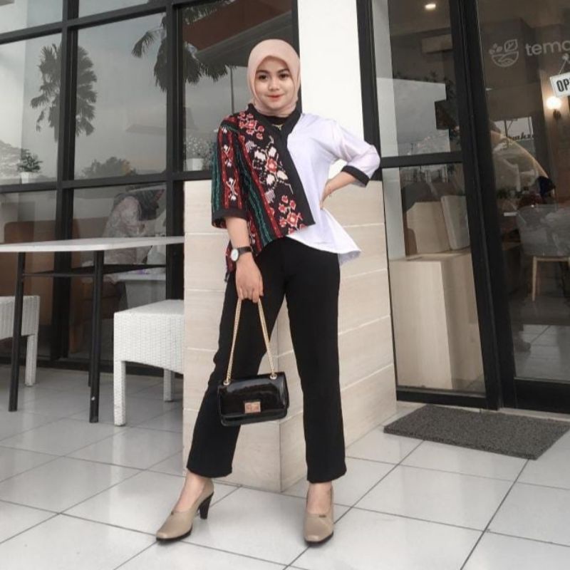 ANILA KIMONO BLOUSE KOREAN STYLE TERBARU BLOUSE BATIK WANITA ATASAN WANITA