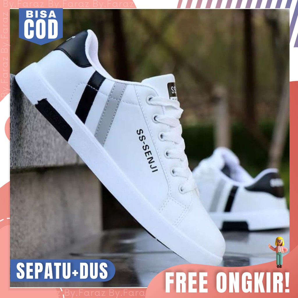 Sepatu sneakers tali wanita dan pria sepatu olahraga cowok cewek sepatu cats senam lari joging