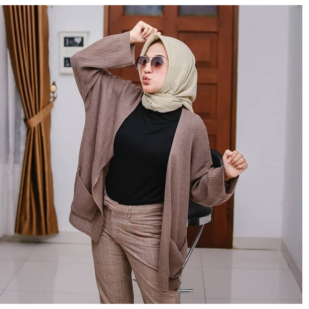 SHAKER CARDIGAN KNIT | DEANDRA OVERSIZE CARDIGAN RAJUT | KARDIGAN RAJUT MURAH | OUTER RAJUT MURAH