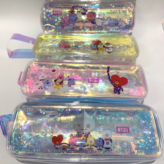 

~ BTS ~ KOTAK PENSIL AIR GLITTER SLETING BTS DISNEY / DOMPET PENSIL SLETING AIR GLITER BTS21