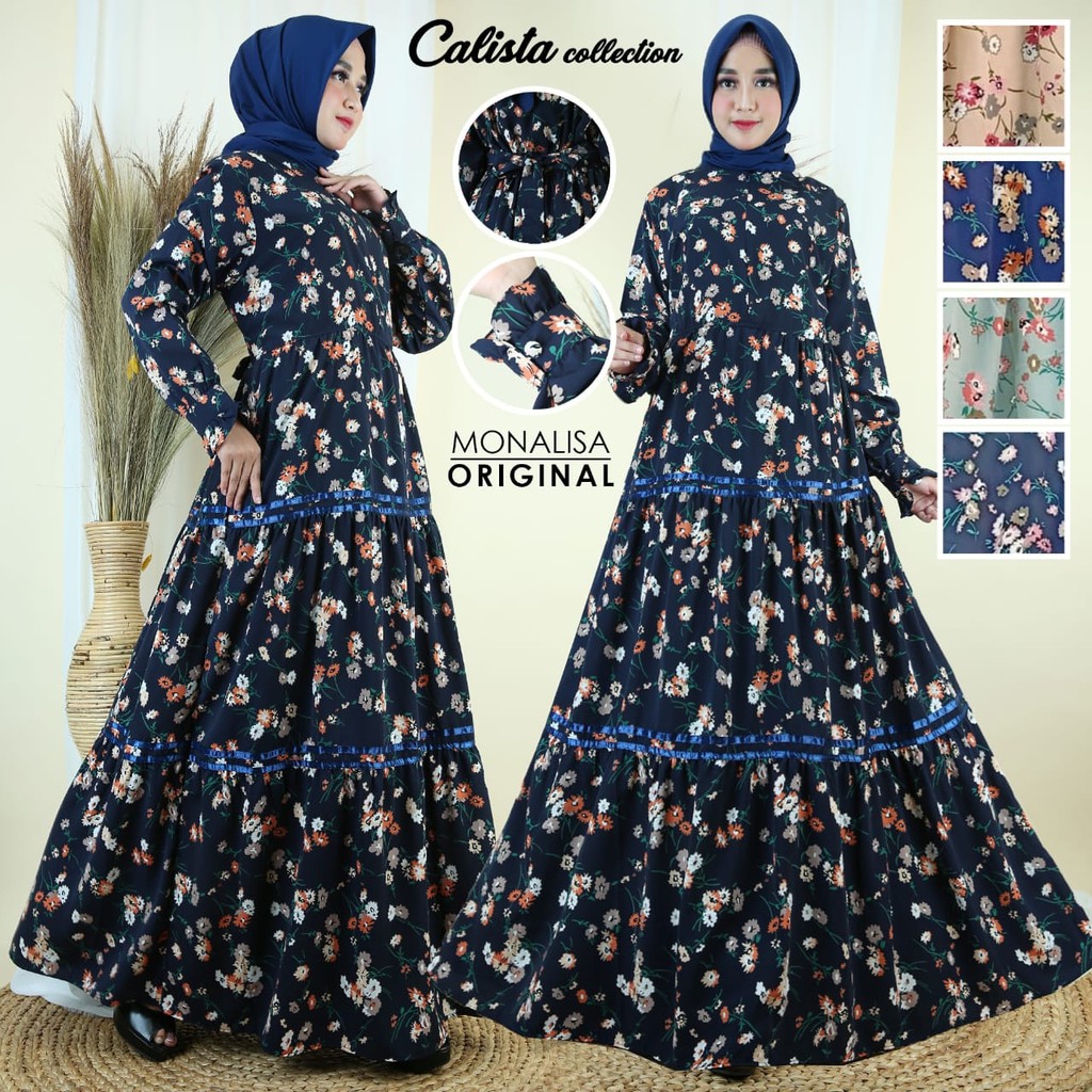 Sale Promo Gamis Muslim Murah Baju Muslim wanita terbaru Thabi Dress - Biru Elektrik