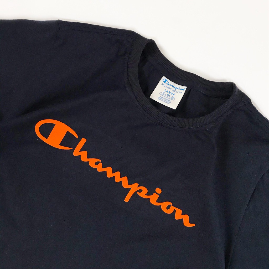 Champion Japan Domestic Market Big Script Orange Logo Tee
