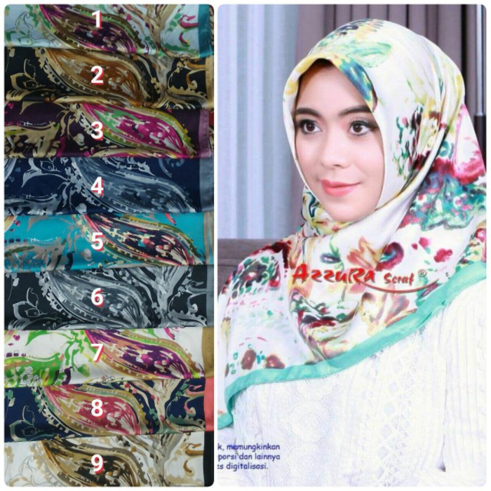 Best Seller SEGIEMPAT LAMIZ MOTIF. JILBAB AZZURA SCRAF. HIJAB SQUARE. KERUDUNG Terbatas