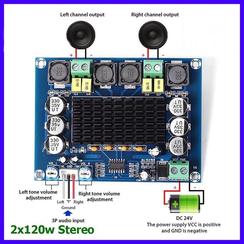 TPA3116D2 120w + 120w XH-M543 HCW-M311 HW-408 TPA3116 Class D Digital Audio Amplifier