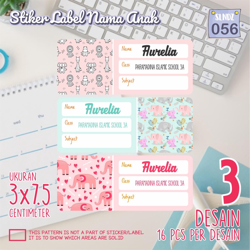 

stiker label nama waterproof anak murah sekolah sepatu buku SLNDZ 056