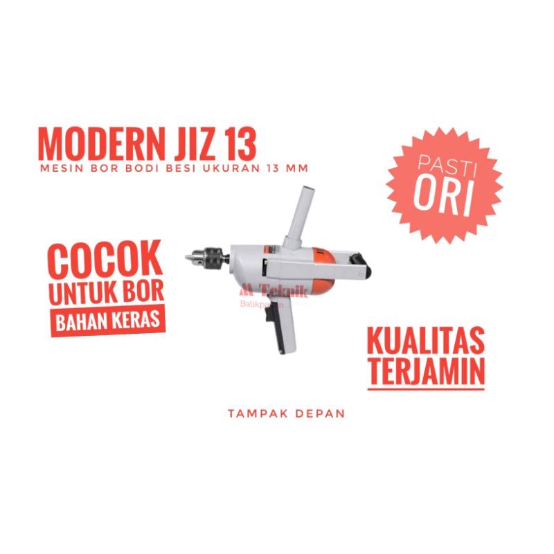 Mesin bor body besi Modern JIZ 13 mm drill kayu 2 tangan model bodi dragon