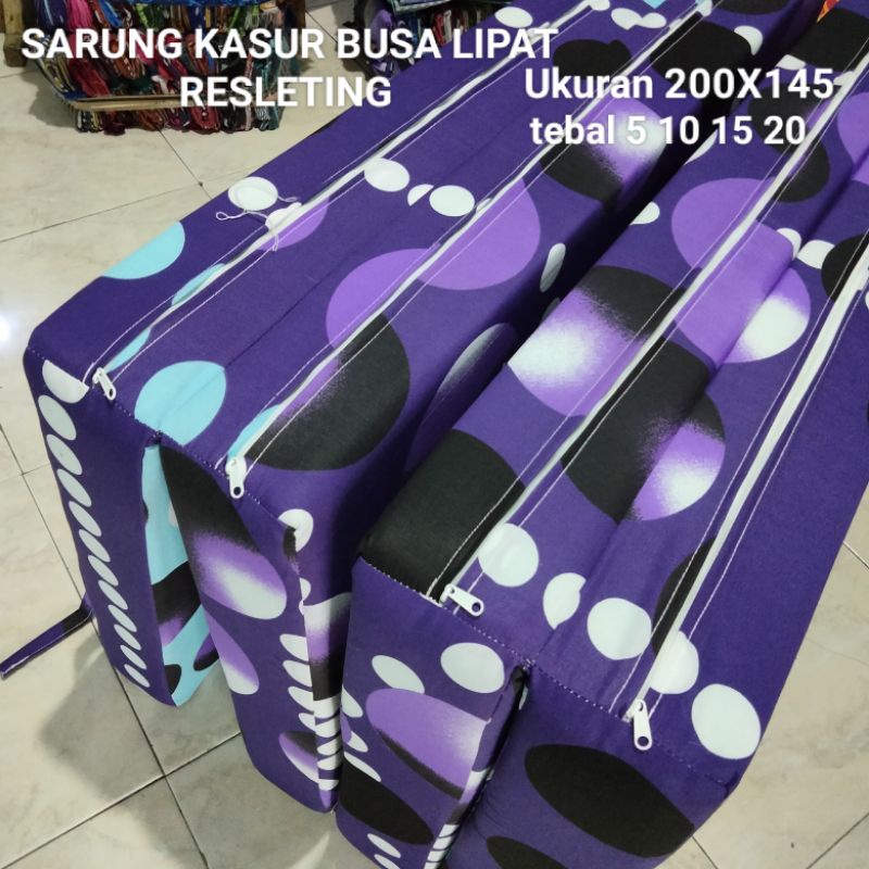 Sprei Sarung Cover Kasur Lipat 4 Resleting No 3 Ukuran 200x145x5/10/15/20