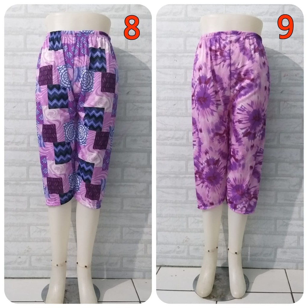 Celana Pendek Wanita Motif / Celana Legging Selutut JUMBO / Celana Pendek Wanita Dewasa HYGET