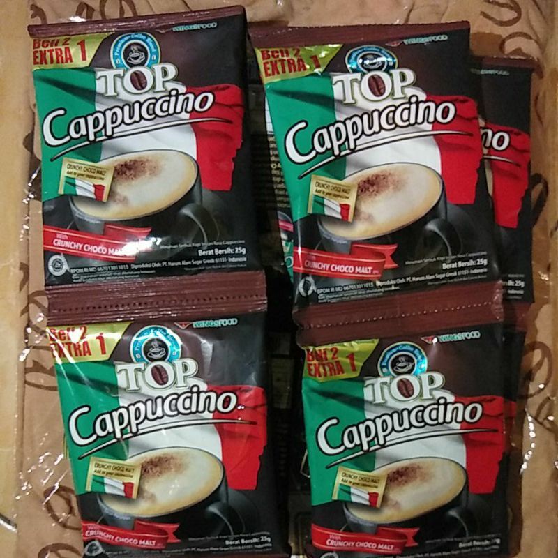 

Top cappuccino with crunchy choco malt 1 Renteng=15 psc