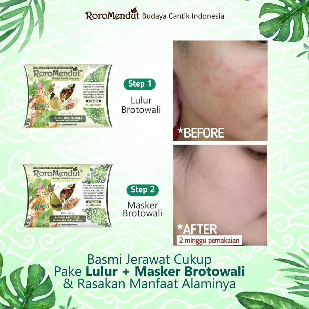 Lulur Rempah dan Masker Organic Perawatan Pemutih Wajah dan Tubuh Badan Skincare Murah Roro Mendut