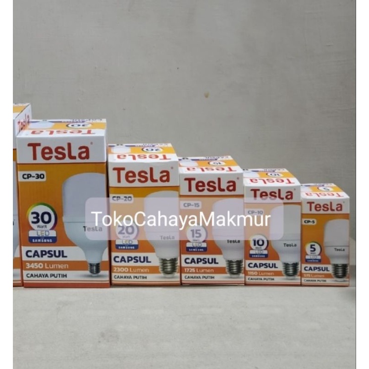 Lampu LED Bohlam Capsul 5w,10w,15w,20w,30w Tesla Cahaya Putih Hemat Energy