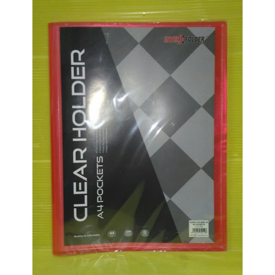 

Clear Holder - Dokumen Keeper Inter X A4 20 Lembar MERAH | Display Book A4 20 Lembar