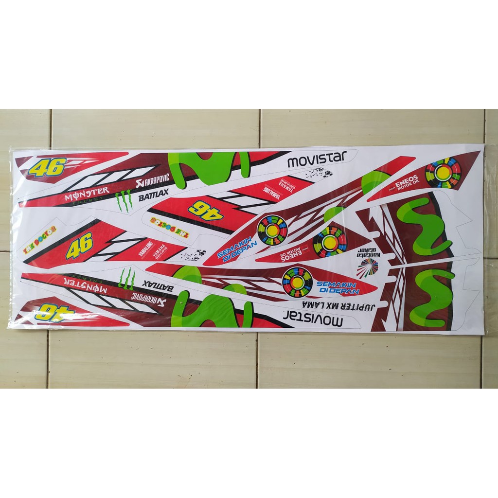 stiker striping motor yamaha jupiter mx old variasi movistar merah