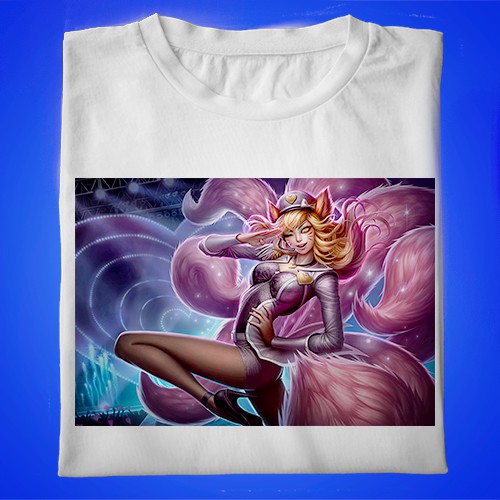 11 KAOS ANAK & DEWASA Ahri Pop Star Skin LoL Wild Rift Splash Art