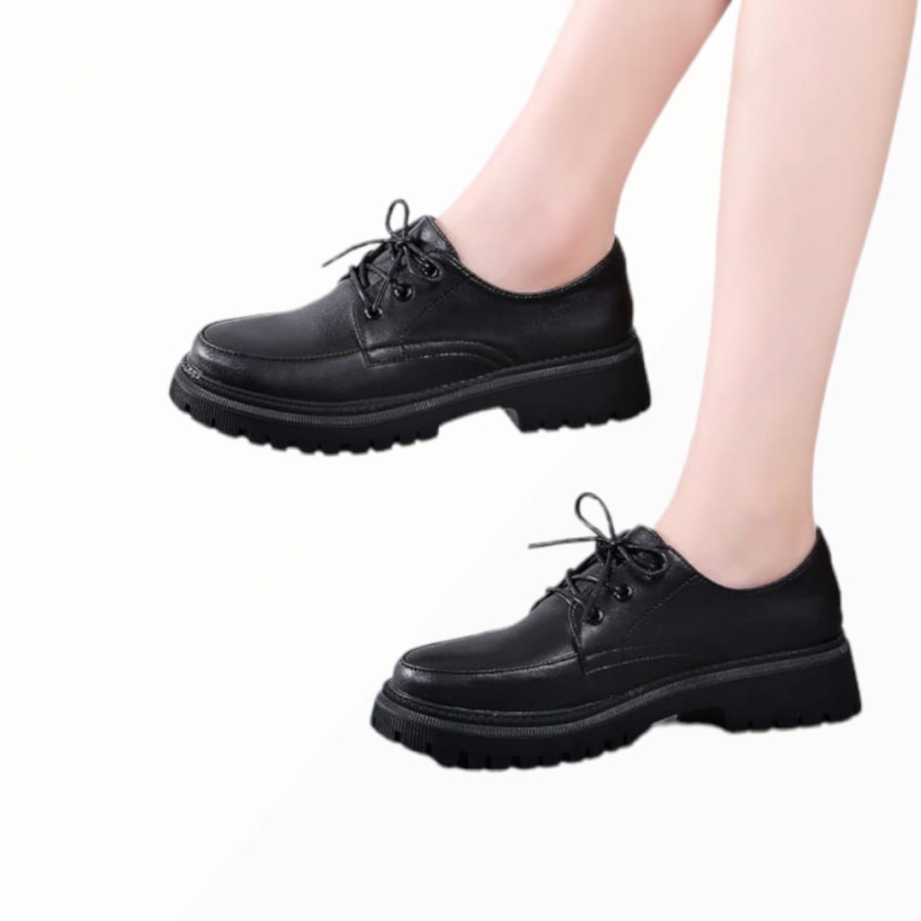 Sepatu Sekolah Remaja / Dewasa ''FMS'' Sepatu Loafer Docmart Premium Glosy Dof BTS 029