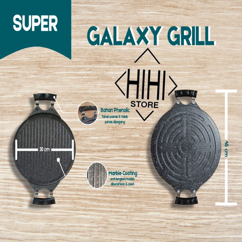 Super Galaxy Grill Marble - Grill Pan Galaxy Marble - Panggangan Bbq Anti Lengket Super Galaxy Grill