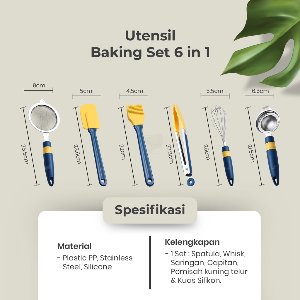 UTENSIL BAKING SET 6 PCS | SPATULA SILIKON PREMIUM ALAT MASAK - A07521