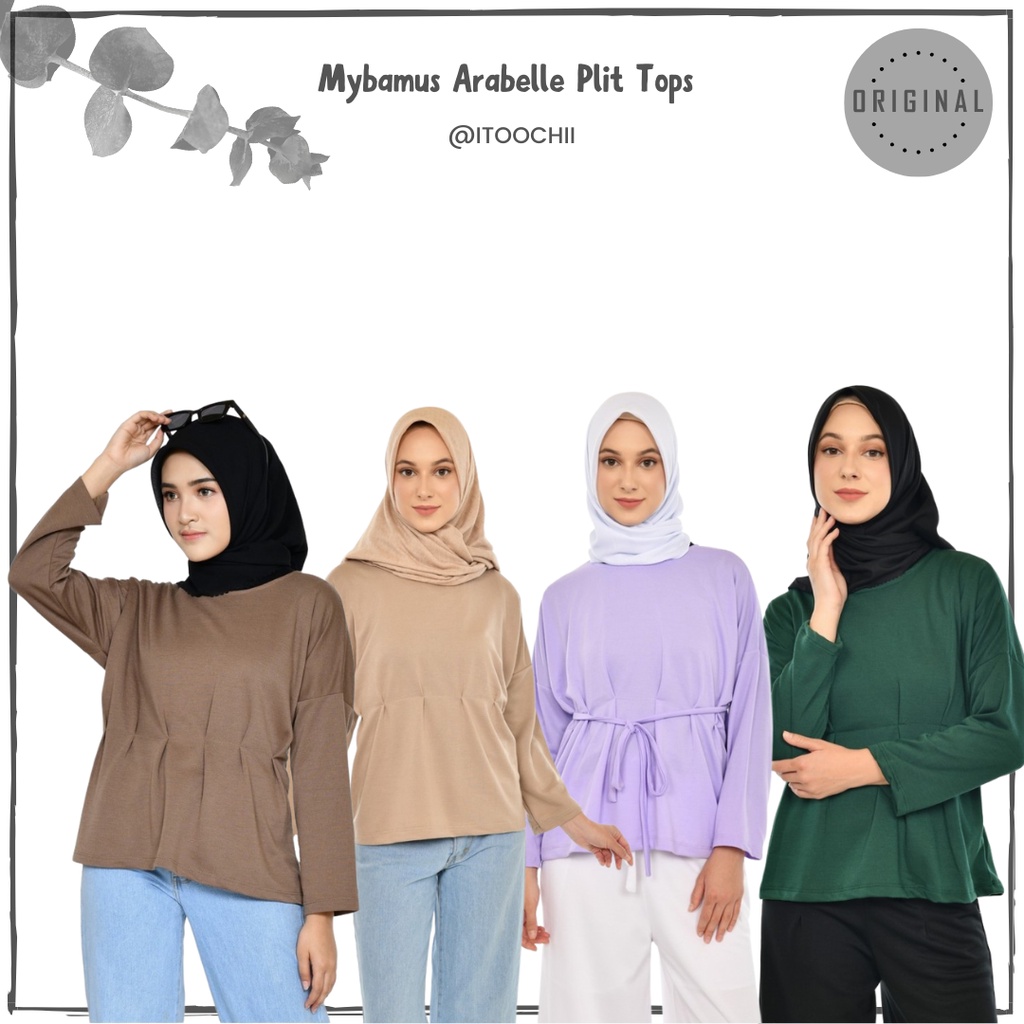 Mybamus Arabelle Plit Tops Atasan Wanita Blouse Blus Wanita Jumbo Blouse Remaja Kekinian Ootd