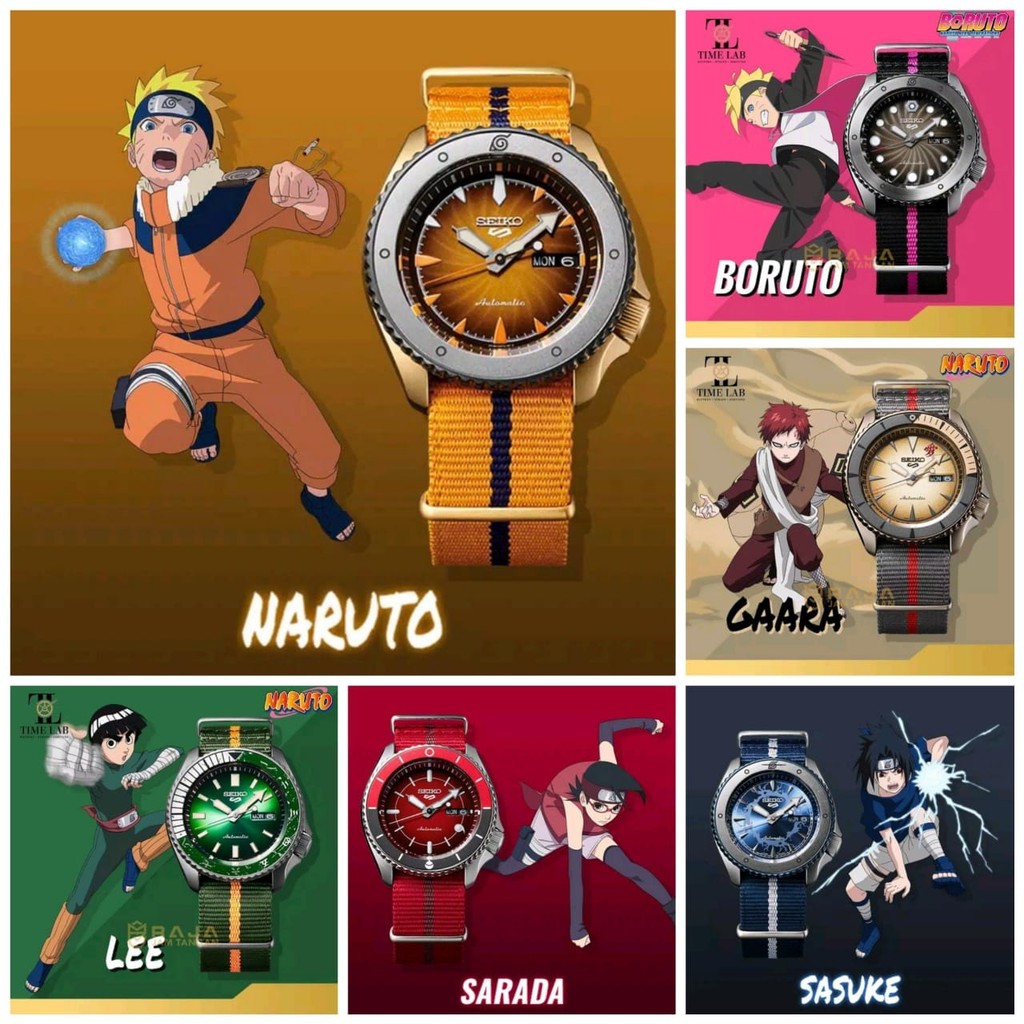 JAM TANGAN NARUTO SEIKO 5 SPORT AUTOMATIC SRPF75K1 SHIKAMARU LIMITED EDITION