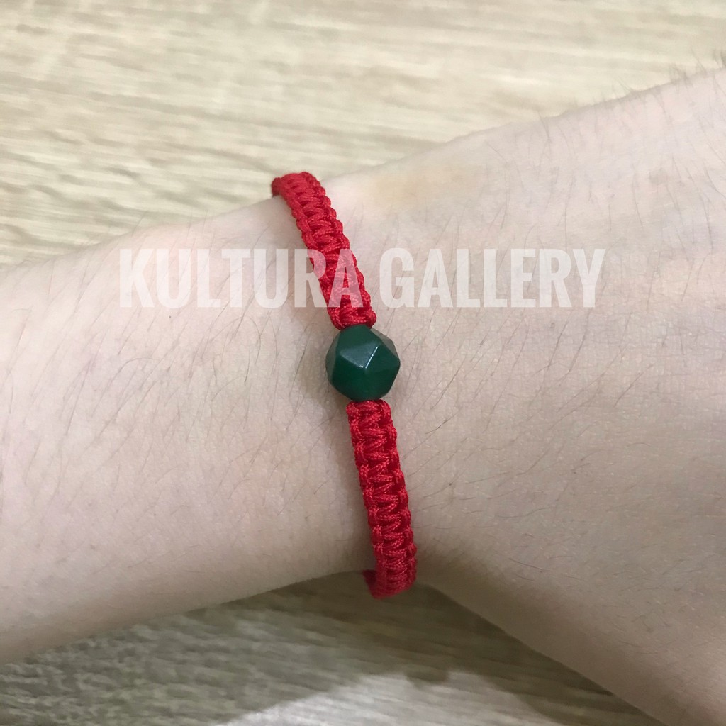 Gelang Batu Giok Hexagon ( Gelang etnik / Gelang batu / Gelang tali )