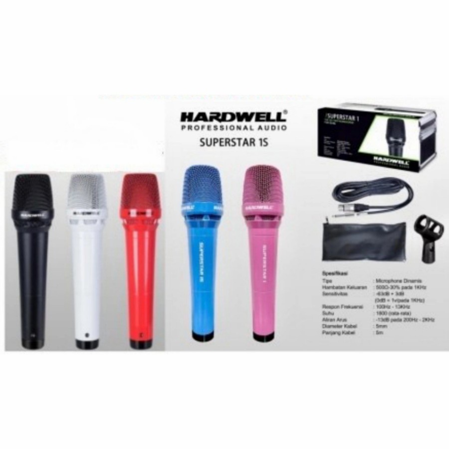 MICROPHONE KABEL MIC HARDWELL SUPERSTAR 1S ORIGINAL