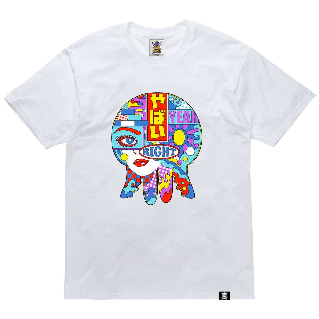 YEAH RIGHT Fantacity T shirt White - Kaos Putih Cotton Combed 30s Unisex