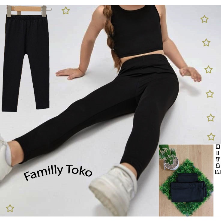 Legging Polos Hitam Wanita / CELANA LEGGING PANJANG WANITA POLOS / Legging Panjang Polos Hitam Premium / Lejing Jersey Spandex usia 1-2-3-4-5-6-7-8-9-10-11-12-13 Tahun