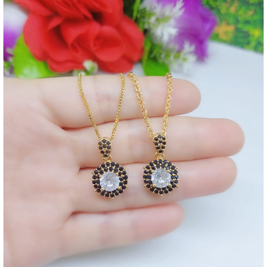 Kalung+liontin xuping wanita lapis emas Perhiasan Jewelry A050-053