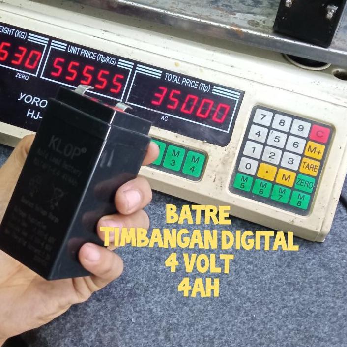 ❤[Harga Grosir]❤ Batre timbangan buah 150-300 kg digital 4 volt 4ah