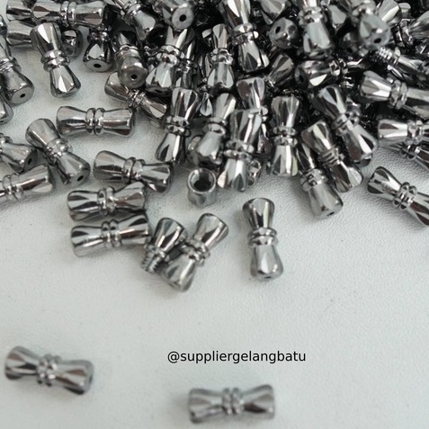 Aksesoris stopper putar 10mm silver bahan rangkai gelang kalung tali