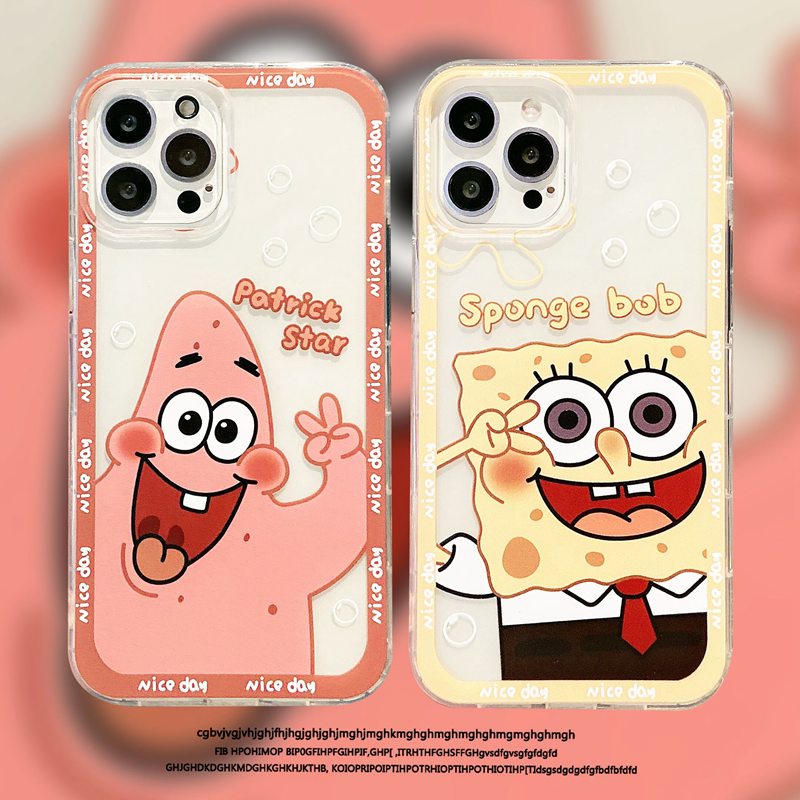 Couples Spongebob Silicone Case OPPO A3S A31 A5 A9 A7 AS5 A12 A11K A5 A76 A33 F9 A52 A92 F11 A16 A54 A74 A95 A96 A36 2F 4 5F 6Z 7 8 C12 C15 C25 C31 C35 9i Cover