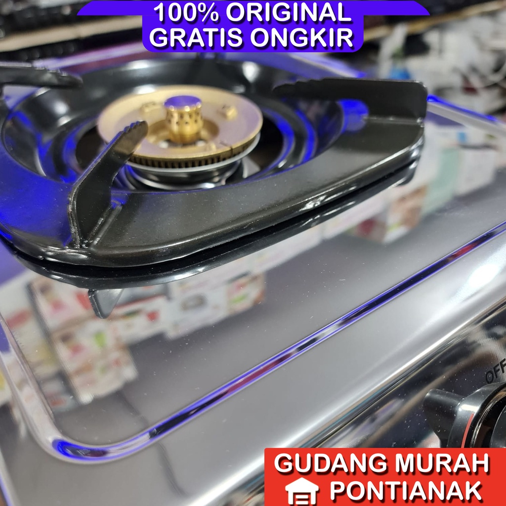 Kompor Gas Rinnai  dengan api Lilin RI 511A / RI-511A 511 A  1 tungku stainless  anti karat