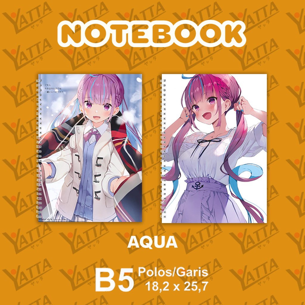 

Notebook Anime ukuran B5 18,2 cm x 25,7 cm Hololive JP - Aqua