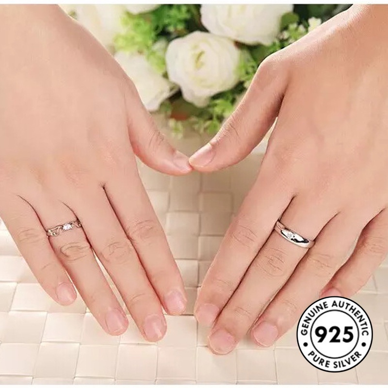 Cincin Berlian Bahan S925 Silver Untuk Pasangan