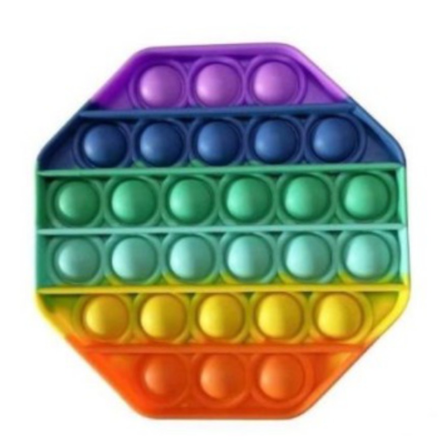 Pop It Fidget Push Mainan Anti Stress Rainbow +/- 12 cm-2