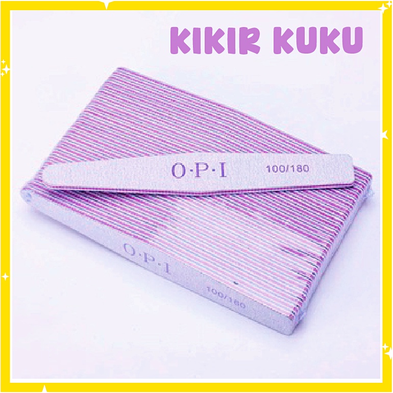 Pengasah Kuku Nail File Diamond 100/180 Nail O.P.I Nail Grit Buffer Sanding Alat Kikir KU013