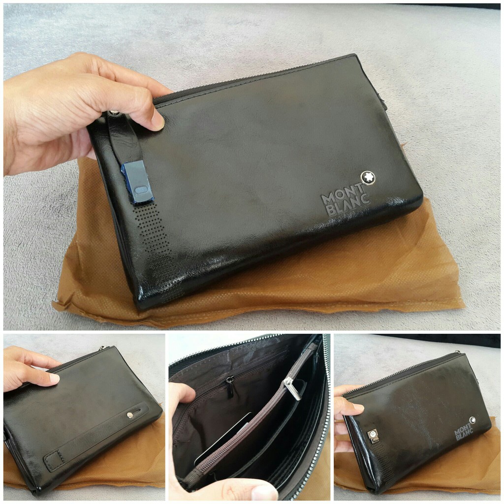 DOMPET CLUTCH HAND BAG KULIT PRIA IMPORT MONTBLANC HTAM KODE 6084