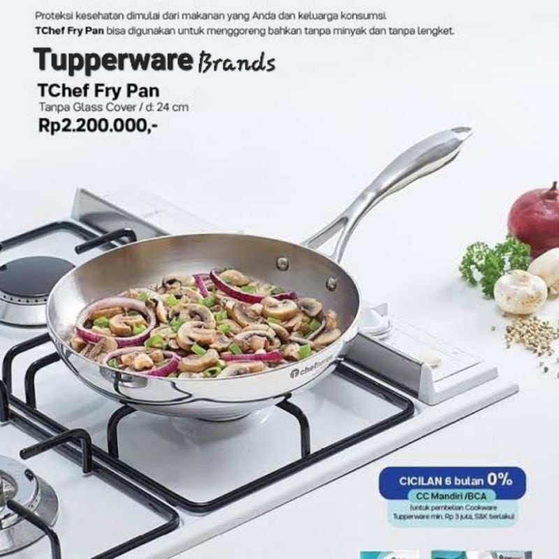 PROMO SALE 60%  Tupperware Tchef Fry Pan 24 cm // Wajan Penggorengan Luxury Full Stainless Steel Hig