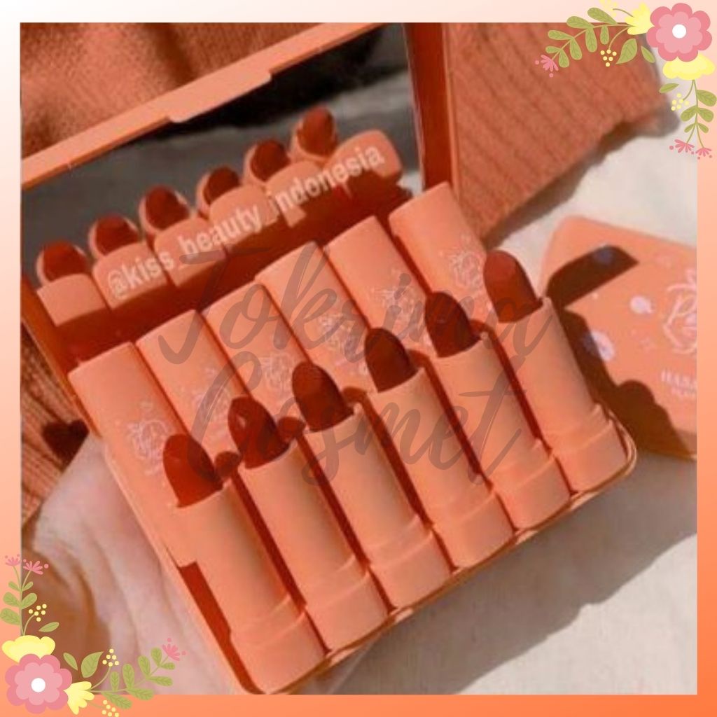 [6PCS] HASAYA GIRL MINI LIPSTICK PEACH FARM SERIES (dapat 1 set + kaca) / TOKRIMACOSMET