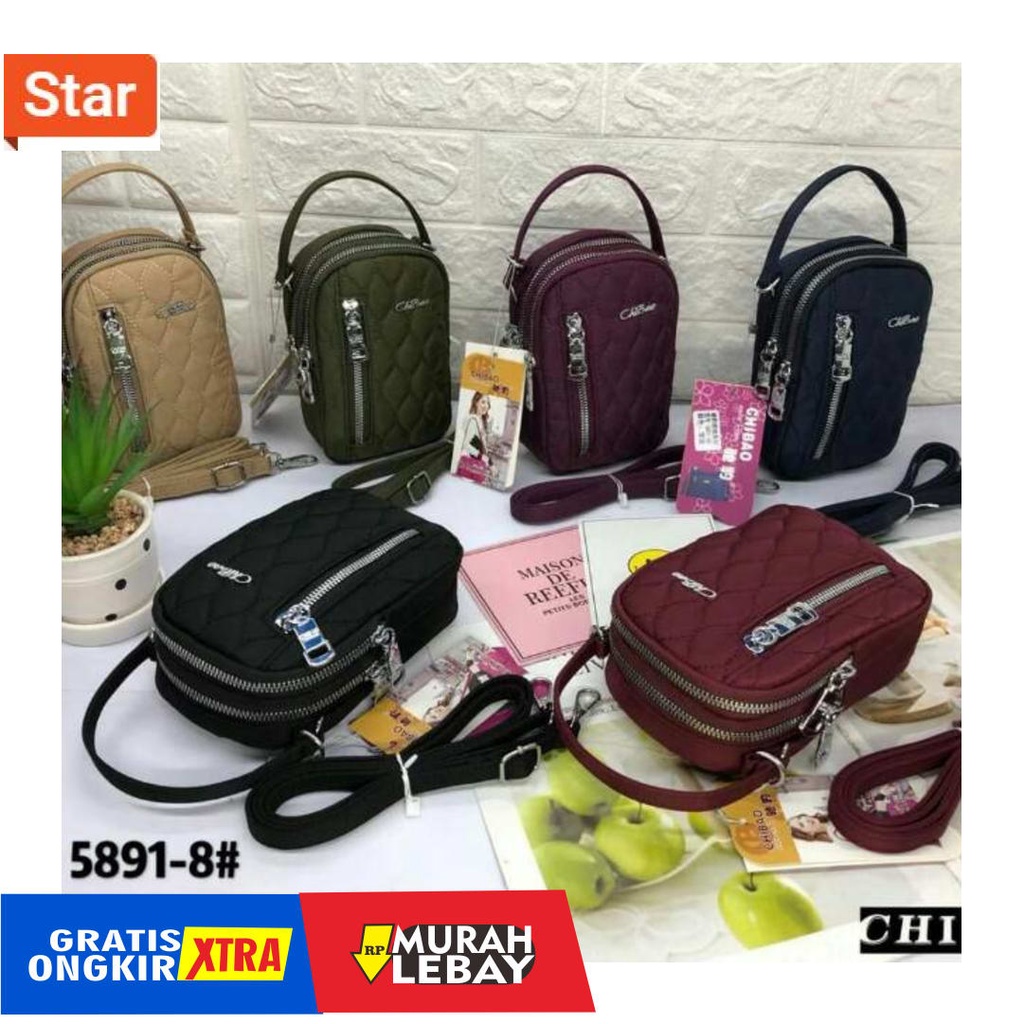 model tas wanita terbaru 2021- CIBAO MINI IMPORT CBAO 5891-8 CHIBAO BORDIR logo tulisan